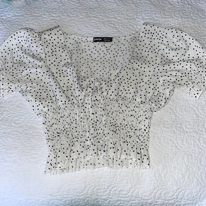 SHEIN Polka Dot Scrunched Blouse